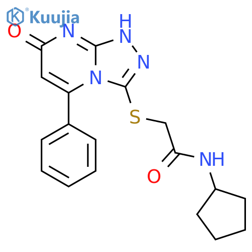 N-cyclopentyl-2-({7-oxo-5-phenyl-7H,8H-1,2,4triazolo4,3-apyrimidin-3-yl}sulfanyl)acetamide structure