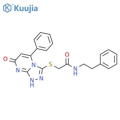 2-({7-oxo-5-phenyl-7H,8H-1,2,4triazolo4,3-apyrimidin-3-yl}sulfanyl)-N-(2-phenylethyl)acetamide structure