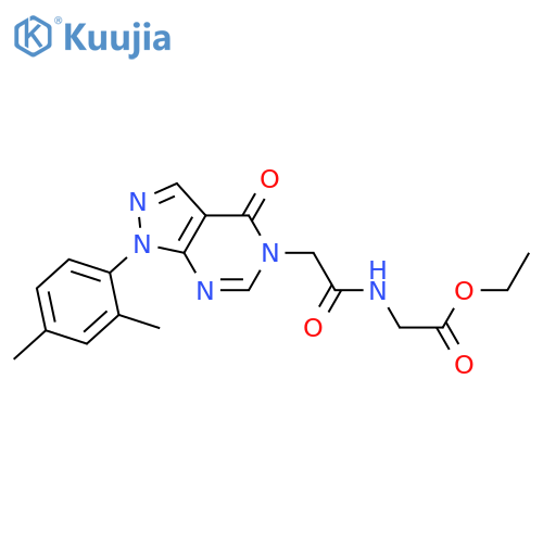 ethyl 2-{2-1-(2,4-dimethylphenyl)-4-oxo-1H,4H,5H-pyrazolo3,4-dpyrimidin-5-ylacetamido}acetate structure