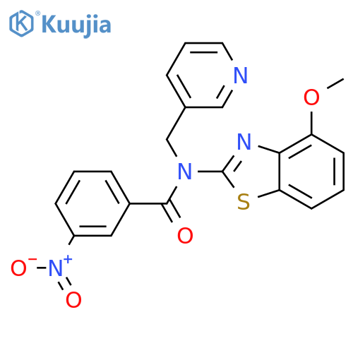 N-(4-methoxy-1,3-benzothiazol-2-yl)-3-nitro-N-(pyridin-3-yl)methylbenzamide structure