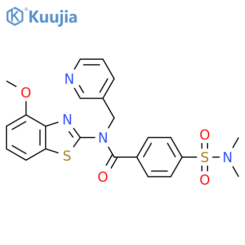 4-(dimethylsulfamoyl)-N-(4-methoxy-1,3-benzothiazol-2-yl)-N-(pyridin-3-yl)methylbenzamide structure
