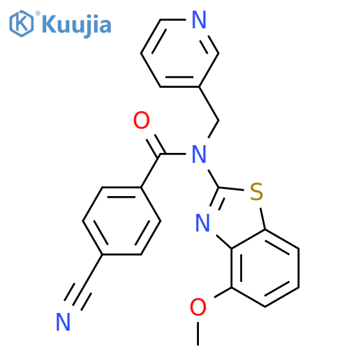 4-cyano-N-(4-methoxy-1,3-benzothiazol-2-yl)-N-(pyridin-3-yl)methylbenzamide structure