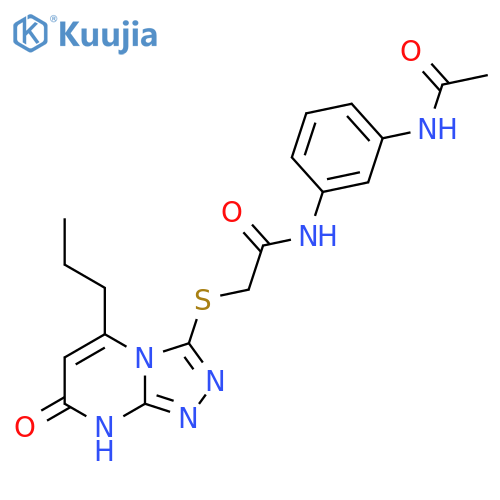 N-(3-acetamidophenyl)-2-({7-oxo-5-propyl-7H,8H-1,2,4triazolo4,3-apyrimidin-3-yl}sulfanyl)acetamide structure