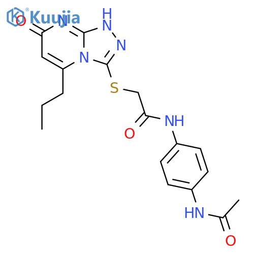 N-(4-acetamidophenyl)-2-({7-oxo-5-propyl-7H,8H-1,2,4triazolo4,3-apyrimidin-3-yl}sulfanyl)acetamide structure