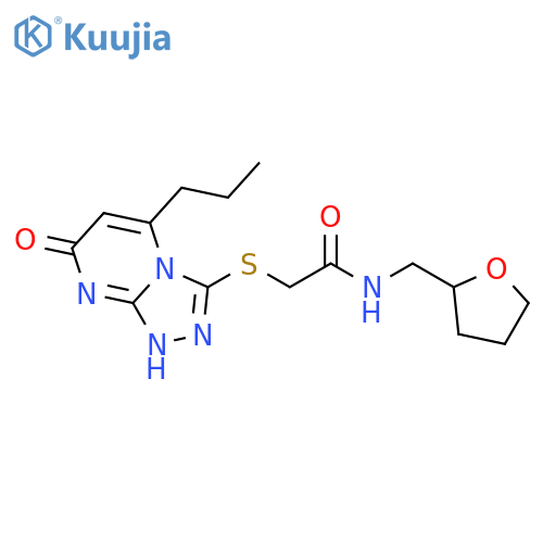 2-({7-oxo-5-propyl-7H,8H-1,2,4triazolo4,3-apyrimidin-3-yl}sulfanyl)-N-(oxolan-2-yl)methylacetamide structure