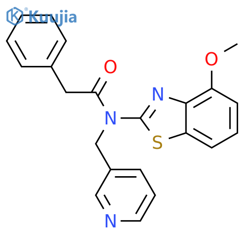N-(4-methoxy-1,3-benzothiazol-2-yl)-2-phenyl-N-(pyridin-3-yl)methylacetamide structure