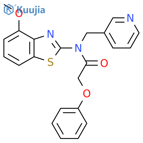 N-(4-methoxy-1,3-benzothiazol-2-yl)-2-phenoxy-N-(pyridin-3-yl)methylacetamide structure