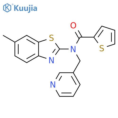 N-(6-methyl-1,3-benzothiazol-2-yl)-N-(pyridin-3-yl)methylthiophene-2-carboxamide structure