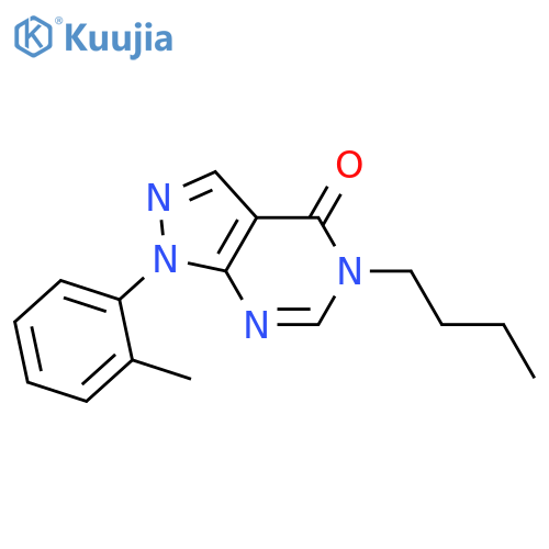 5-butyl-1-(2-methylphenyl)-1H,4H,5H-pyrazolo3,4-dpyrimidin-4-one structure