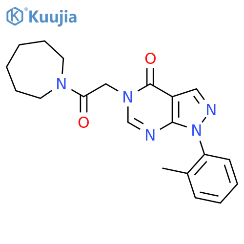 5-2-(azepan-1-yl)-2-oxoethyl-1-(2-methylphenyl)-1H,4H,5H-pyrazolo3,4-dpyrimidin-4-one structure