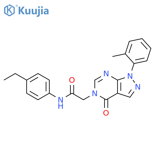 N-(4-ethylphenyl)-2-1-(2-methylphenyl)-4-oxo-1H,4H,5H-pyrazolo3,4-dpyrimidin-5-ylacetamide structure
