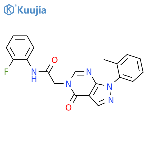 N-(2-fluorophenyl)-2-1-(2-methylphenyl)-4-oxo-1H,4H,5H-pyrazolo3,4-dpyrimidin-5-ylacetamide structure