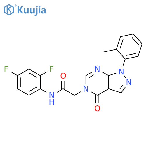 N-(2,4-difluorophenyl)-2-1-(2-methylphenyl)-4-oxo-1H,4H,5H-pyrazolo3,4-dpyrimidin-5-ylacetamide structure