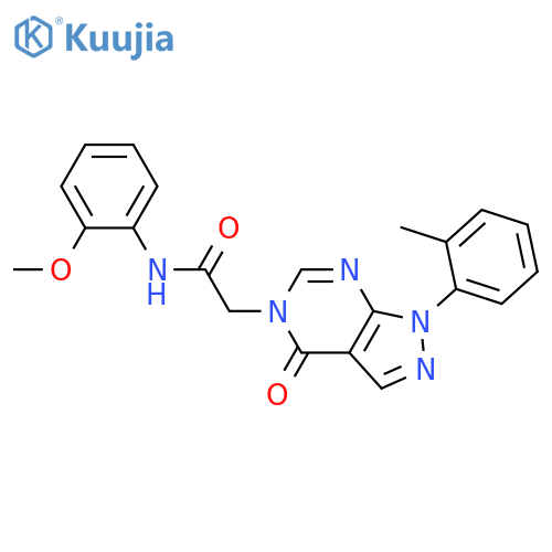 N-(2-methoxyphenyl)-2-1-(2-methylphenyl)-4-oxo-1H,4H,5H-pyrazolo3,4-dpyrimidin-5-ylacetamide structure