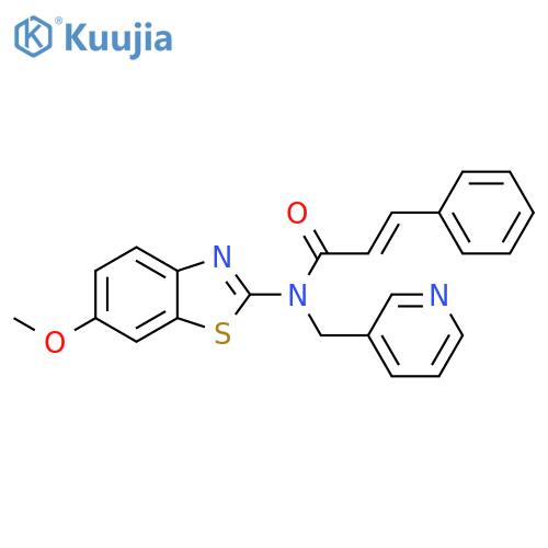 (2E)-N-(6-methoxy-1,3-benzothiazol-2-yl)-3-phenyl-N-(pyridin-3-yl)methylprop-2-enamide structure