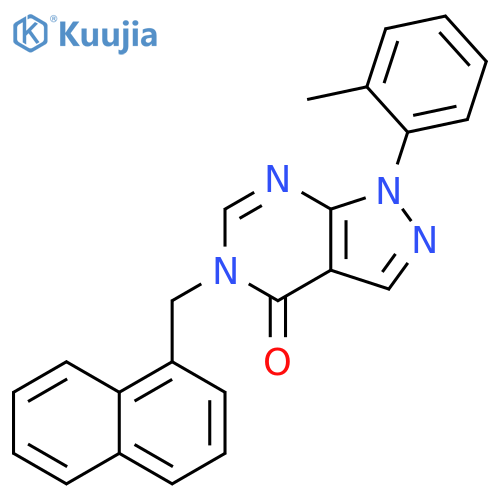 1-(2-methylphenyl)-5-(naphthalen-1-yl)methyl-1H,4H,5H-pyrazolo3,4-dpyrimidin-4-one structure