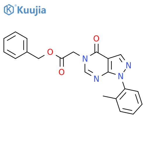 benzyl 2-1-(2-methylphenyl)-4-oxo-1H,4H,5H-pyrazolo3,4-dpyrimidin-5-ylacetate structure