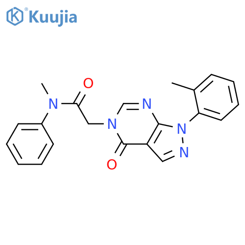 N-methyl-2-1-(2-methylphenyl)-4-oxo-1H,4H,5H-pyrazolo3,4-dpyrimidin-5-yl-N-phenylacetamide structure