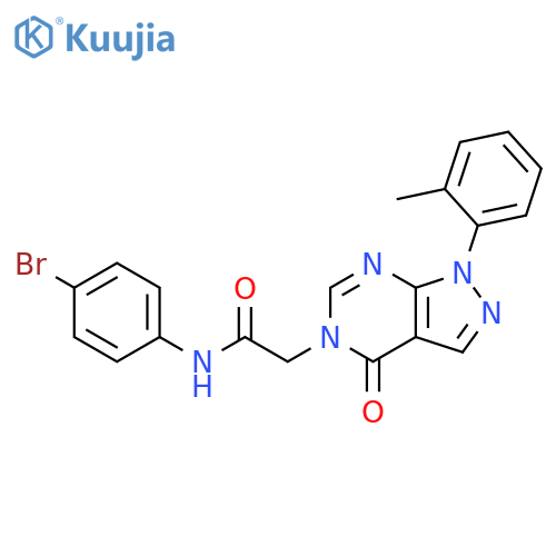 N-(4-bromophenyl)-2-1-(2-methylphenyl)-4-oxo-1H,4H,5H-pyrazolo3,4-dpyrimidin-5-ylacetamide structure