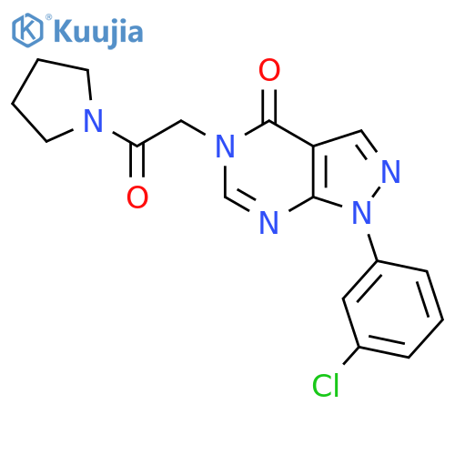 1-(3-chlorophenyl)-5-2-oxo-2-(pyrrolidin-1-yl)ethyl-1H,4H,5H-pyrazolo3,4-dpyrimidin-4-one structure