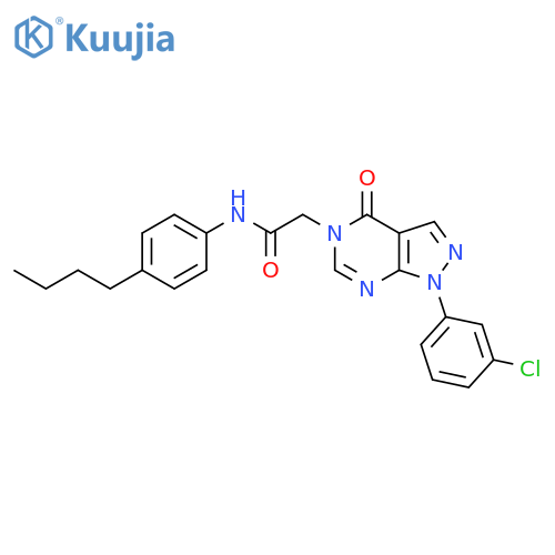N-(4-butylphenyl)-2-1-(3-chlorophenyl)-4-oxo-1H,4H,5H-pyrazolo3,4-dpyrimidin-5-ylacetamide structure