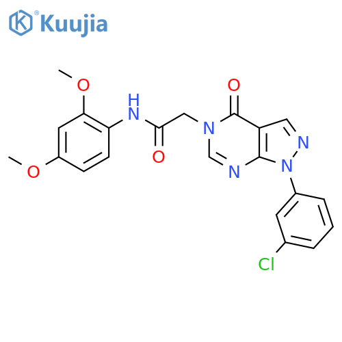 2-1-(3-chlorophenyl)-4-oxo-1H,4H,5H-pyrazolo3,4-dpyrimidin-5-yl-N-(2,4-dimethoxyphenyl)acetamide structure