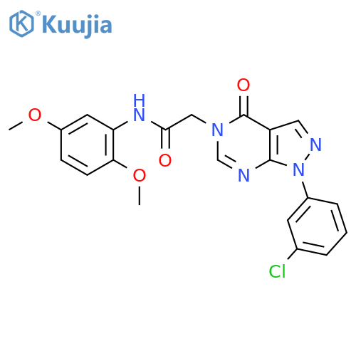 2-1-(3-chlorophenyl)-4-oxo-1H,4H,5H-pyrazolo3,4-dpyrimidin-5-yl-N-(2,5-dimethoxyphenyl)acetamide structure