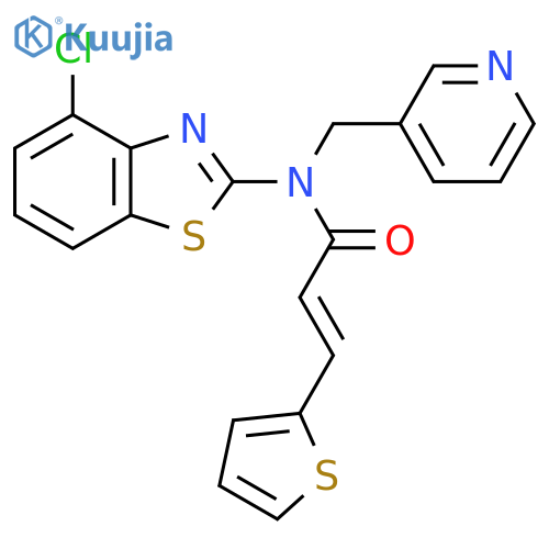 (2E)-N-(4-chloro-1,3-benzothiazol-2-yl)-N-(pyridin-3-yl)methyl-3-(thiophen-2-yl)prop-2-enamide structure