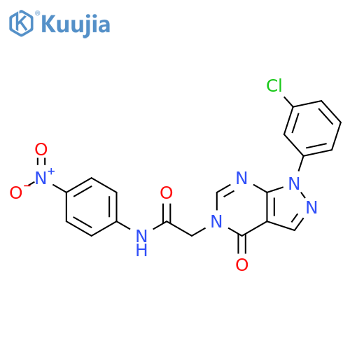 2-1-(3-chlorophenyl)-4-oxo-1H,4H,5H-pyrazolo3,4-dpyrimidin-5-yl-N-(4-nitrophenyl)acetamide structure