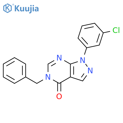 5-benzyl-1-(3-chlorophenyl)-1H,4H,5H-pyrazolo3,4-dpyrimidin-4-one structure