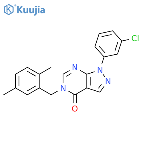 1-(3-chlorophenyl)-5-(2,5-dimethylphenyl)methyl-1H,4H,5H-pyrazolo3,4-dpyrimidin-4-one structure