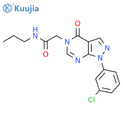 2-1-(3-chlorophenyl)-4-oxo-1H,4H,5H-pyrazolo3,4-dpyrimidin-5-yl-N-propylacetamide structure