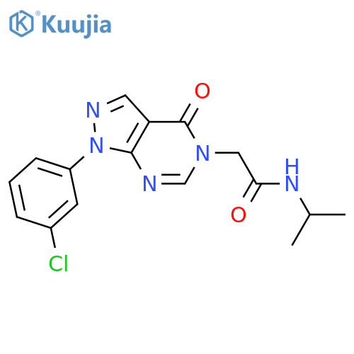 2-1-(3-chlorophenyl)-4-oxo-1H,4H,5H-pyrazolo3,4-dpyrimidin-5-yl-N-(propan-2-yl)acetamide structure