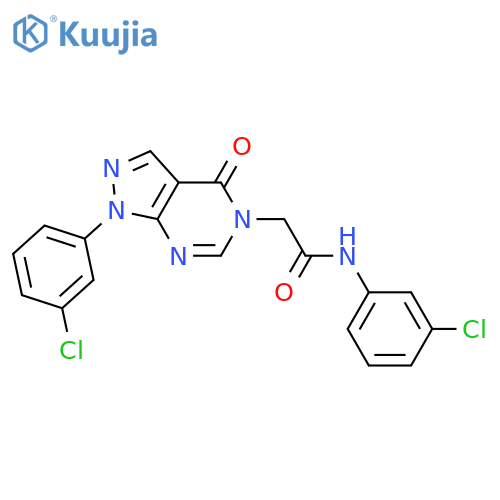 N-(3-chlorophenyl)-2-1-(3-chlorophenyl)-4-oxo-1H,4H,5H-pyrazolo3,4-dpyrimidin-5-ylacetamide structure