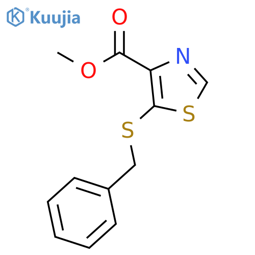 methyl 5-(benzylsulfanyl)-1,3-thiazole-4-carboxylate structure