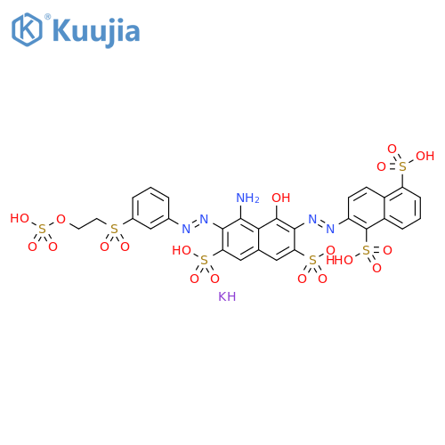 1,5-Naphthalenedisulfonic acid, 2-[2-[8-amino-1-hydroxy-3,6-disulfo-7-[2-[3-[[2-(sulfooxy)ethyl]sulfonyl]phenyl]diazenyl]-2-naphthalenyl]diazenyl]-, potassium salt (1:5) structure