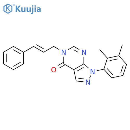 1-(2,3-dimethylphenyl)-5-(2E)-3-phenylprop-2-en-1-yl-1H,4H,5H-pyrazolo3,4-dpyrimidin-4-one structure