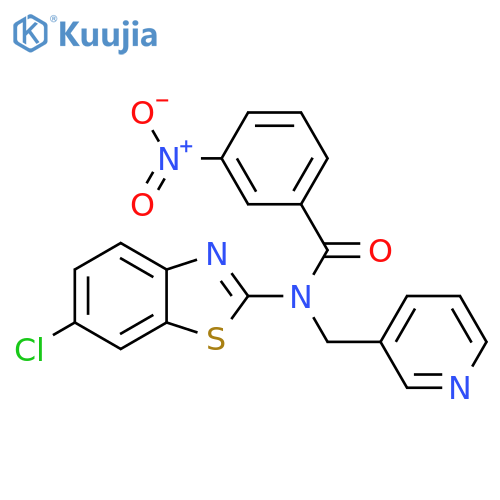 N-(6-chloro-1,3-benzothiazol-2-yl)-3-nitro-N-(pyridin-3-yl)methylbenzamide structure