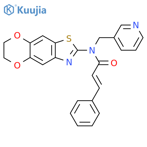 (2E)-N-{10,13-dioxa-4-thia-6-azatricyclo7.4.0.0^{3,7}trideca-1,3(7),5,8-tetraen-5-yl}-3-phenyl-N-(pyridin-3-yl)methylprop-2-enamide structure