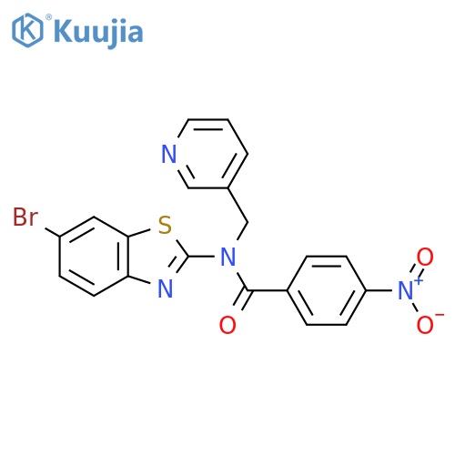 N-(6-bromo-1,3-benzothiazol-2-yl)-4-nitro-N-(pyridin-3-yl)methylbenzamide structure