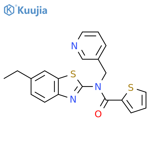 N-(6-ethyl-1,3-benzothiazol-2-yl)-N-(pyridin-3-yl)methylthiophene-2-carboxamide structure