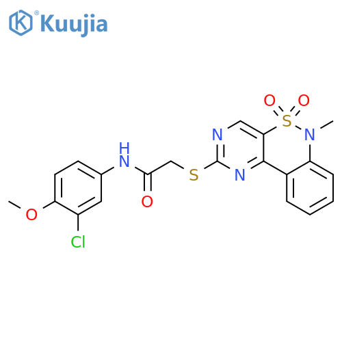 N-(3-chloro-4-methoxyphenyl)-2-({9-methyl-8,8-dioxo-8lambda6-thia-3,5,9-triazatricyclo8.4.0.0^{2,7}tetradeca-1(14),2(7),3,5,10,12-hexaen-4-yl}sulfanyl)acetamide structure