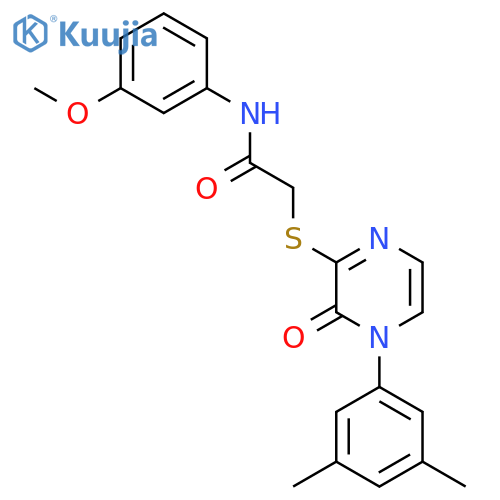 2-{4-(3,5-dimethylphenyl)-3-oxo-3,4-dihydropyrazin-2-ylsulfanyl}-N-(3-methoxyphenyl)acetamide structure