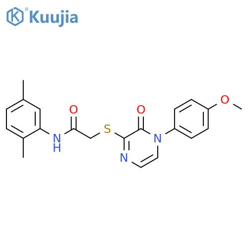 N-(2,5-dimethylphenyl)-2-{4-(4-methoxyphenyl)-3-oxo-3,4-dihydropyrazin-2-ylsulfanyl}acetamide structure