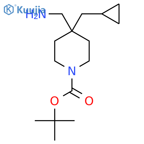 tert-Butyl 4-(aminomethyl)-4-(cyclopropylmethyl)piperidine-1-carboxylate structure