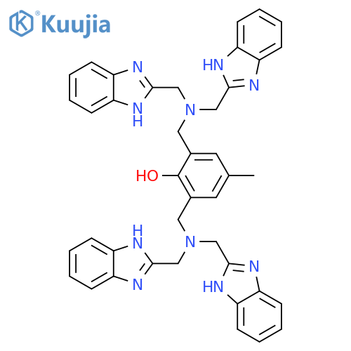 Phenol, 2,6-bis[[bis(1H-benzimidazol-2-ylmethyl)amino]methyl]-4-methyl- structure