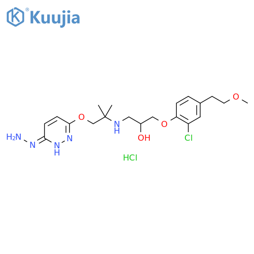 2-Propanol, 1-[2-chloro-4-(2-methoxyethyl)phenoxy]-3-[[2-[(6-hydrazinyl-3-pyridazinyl)oxy]-1,1-dimethylethyl]amino]-, hydrochloride (1:) structure