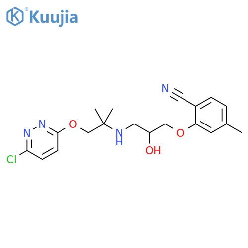 Benzonitrile,2-[3-[[2-[(6-chloro-3-pyridazinyl)oxy]-1,1-dimethylethyl]amino]-2-hydroxypropoxy]-4-methyl- structure