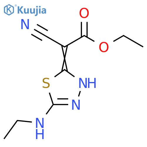Acetic acid, 2-cyano-2-[5-(ethylamino)-1,3,4-thiadiazol-2(3H)-ylidene]-, ethyl ester structure