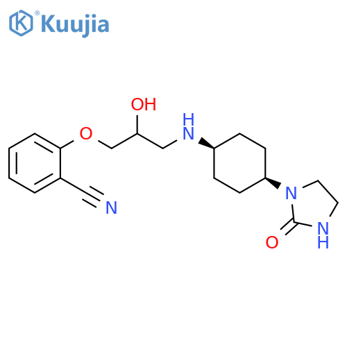 Benzonitrile, 2-[2-hydroxy-3-[[cis-4-(2-oxo-1-imidazolidinyl)cyclohexyl]amino]propoxy]- structure
